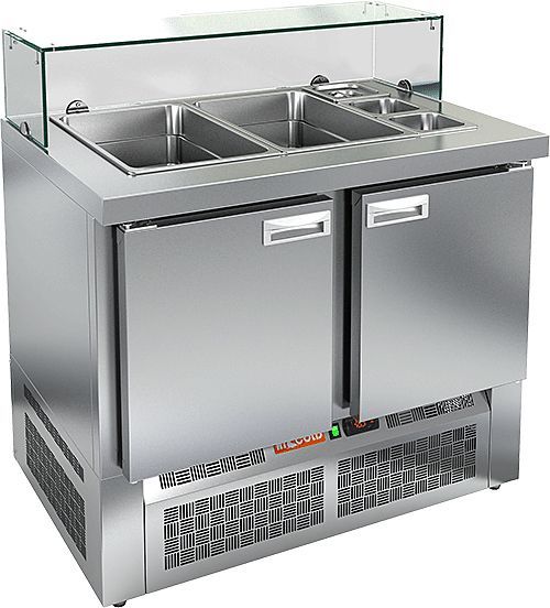 Стол для салатов Hicold SLE3-11GN низкое стекло - 0