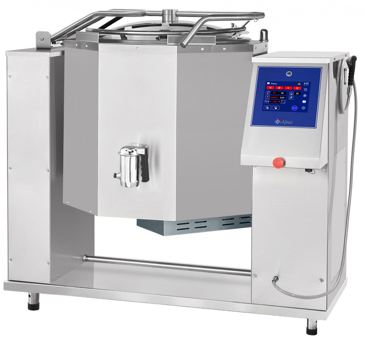 Котел пищеварочный Abat КПЭМ-160-ОМП со сливным краном (опрокидывание, перемешивание и охлаждение)