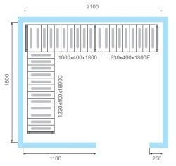 Комплект стеллажей 4 яруса для холодильной камеры КХН-7,71 Polair вариант 1