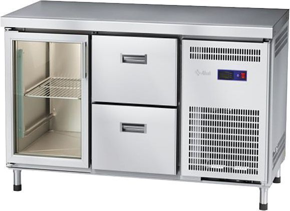 Стол холодильный низкотемпературный Abat СХН-70-01 без борта (ящики 1/2, дверь-стекло)