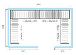 Комплект стеллажей 3 яруса для холодильной камеры КХН-11,02 Polair вариант 2