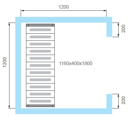 Комплект стеллажей 4 яруса для холодильной камеры КХН-2,94 Polair - 0