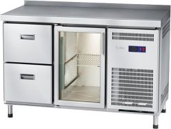Стол холодильный низкотемпературный Abat СХН-70-01 с бортом (дверь-стекло, ящики 1&#47;2)