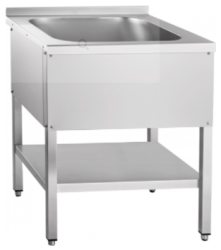 Ванна моечная односекционная Abat ВМП-6-1-5РН (с полкой, вся нерж.)