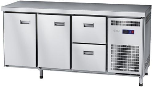 Стол холодильный среднетемпературный Abat СХС-60-02 без борта (ящики 1/2, дверь, дверь)