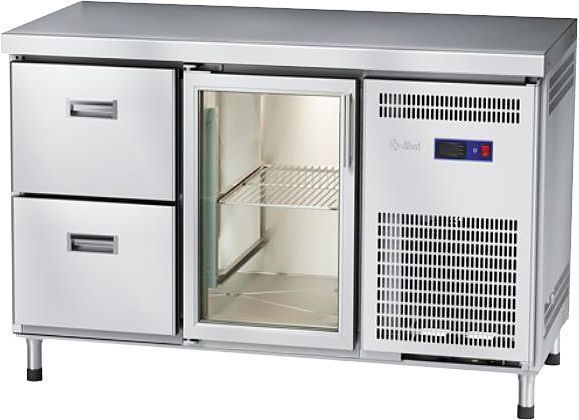 Стол холодильный низкотемпературный Abat СХН-60-01 без борта (дверь-стекло, ящики 1/2)