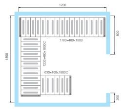 Комплект стеллажей 3 яруса для холодильной камеры КХН-6,61 Polair вариант 2