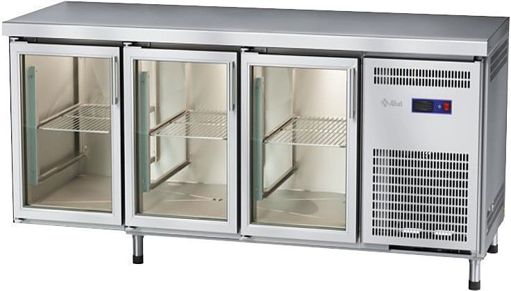 Стол холодильный низкотемпературный Abat СХН-70-02 без борта (дверь-стекло, дверь-стекло, дверь-стек