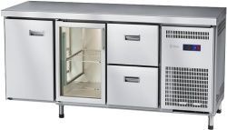 Стол холодильный низкотемпературный Abat СХН-60-02 без борта (ящики 1&#47;2, дверь-стекло, дверь)
