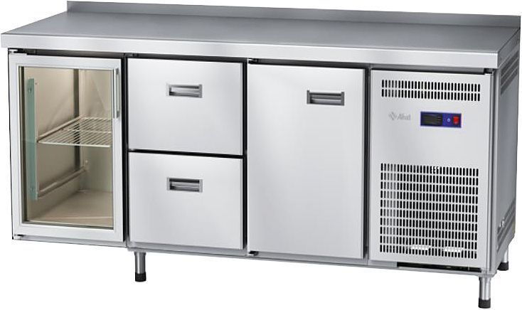Стол холодильный низкотемпературный Abat СХН-70-02 с бортом (дверь, ящики 1/2, дверь-стекло)