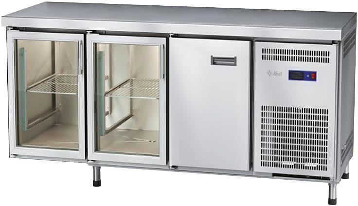Стол холодильный низкотемпературный Abat СХН-60-02 без борта (дверь, дверь-стекло, дверь-стекло)