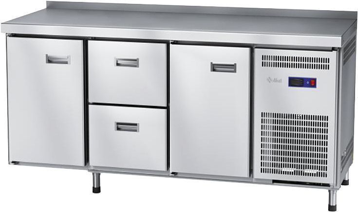 Стол холодильный низкотемпературный Abat СХН-60-02 с бортом (дверь, ящики 1/2, дверь)