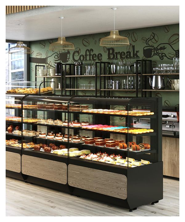 Витрина кондитерская Carboma KR70 VM 0,9-1 Light Radius (9005-0109)