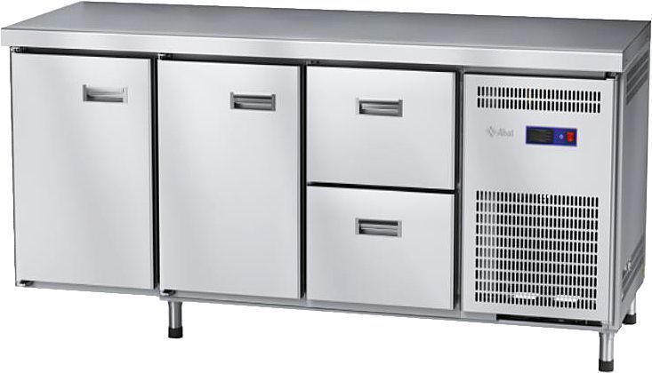 Стол холодильный низкотемпературный Abat СХН-60-02 без борта (ящики 1/2, дверь, дверь)