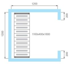 Комплект стеллажей 4 яруса для холодильной камеры КХН-2,94 Polair
