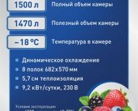 Шкаф морозильный Abat ШХн-1,4-01 нерж. - 2