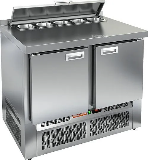 Стол для салатов Hicold SLE2-11SN (1/6) с крышкой - 0