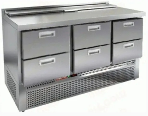 Стол для салатов Hicold SLE2-222GN (1/6) с крышкой - 0