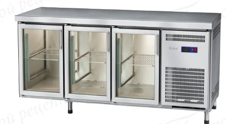 Стол холодильный среднетемпературный Abat СХС-70-02 без борта (дверь-стекло, дверь-стекло, дверь-сте - 0