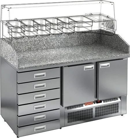 Стол для пиццы Hicold PZE4-11/GN камень - 0