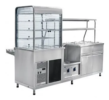 Прилавок-витрина холодильный Abat ПВХМ-70КМУ краш. витрина справа, 2275 мм