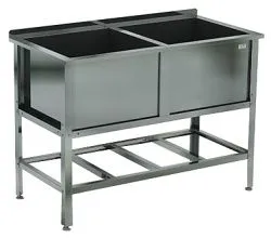 Ванна моечная двухсекционная сварная Кобор ВМСБ/2-100/53/430