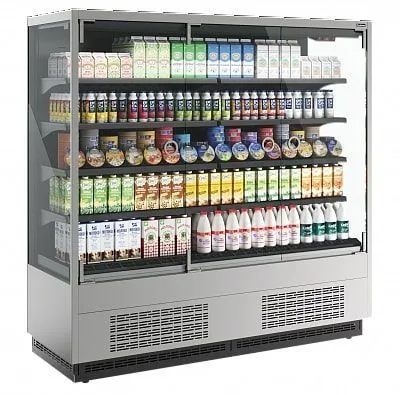 Горка холодильная Carboma FС20-07 VM 1,9-1 Light Cube 2 фронт X0 (версия 2.0) (9006-9005) - 0