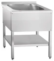 Ванна моечная односекционная Abat ВМП-6-1-5РН (с полкой, вся нерж.)