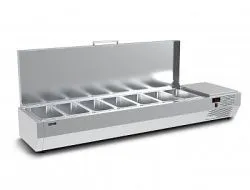 Витрина холодильная Carboma A30 SM 1,6 с крышкой (7 GN1/4) Iki