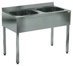 Ванна моечная цельнотянутая двухсекционная Кобор ВМЦФ/2-140/70