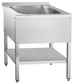 Ванна моечная односекционная Abat ВМП-6-1-5РН (с полкой, вся нерж.) - 0