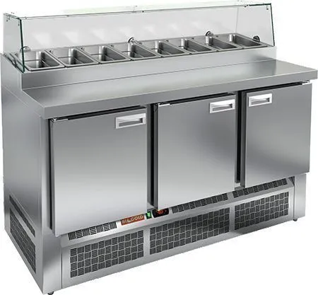 Стол для пиццы Hicold PZE2-111GN (1/6) стекло - 0