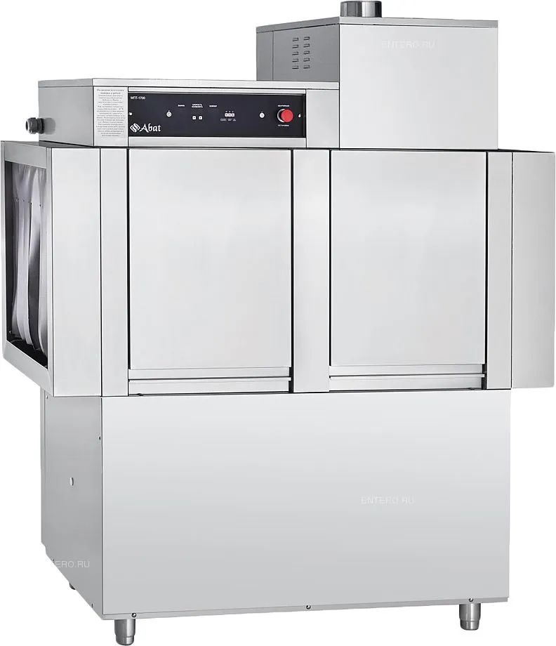 Машина посудомоечная тоннельная Abat  МПТ-1700-01 (правая, на колесах, теплообменник) - 0
