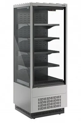 Горка холодильная Carboma FС20-07 VV 0,7-1 Standard Cube 2 фронт X1 (версия 2.0) (9006-9005) - 0