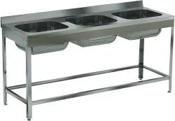 Ванна моечная цельнотянутая трехсекционная Кобор ВМЦ/3-180/60